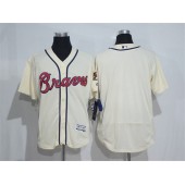 MLB Atlanta Braves Blank Retired Cream Stitched Majestic Flex Base Men Jersey