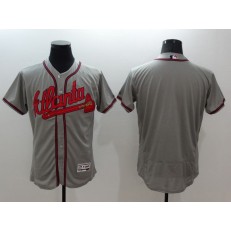 MLB Atlanta Braves Blank Retired Gray Road Stitched Majestic Flex Base Men Jersey