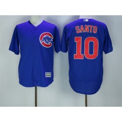 MLB Chicago Cubs 10 Ron Santo Blue Cool Base Men Jersey