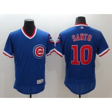 MLB Chicago Cubs 10 Ron Santo Blue Pullover 2016 Flex Base Majestic Stitched Men Jersey