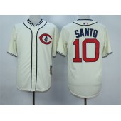 MLB Chicago Cubs 10 Ron Santo Cream 1929 Majestic Cooperstown Collection Throwback Men Jersey