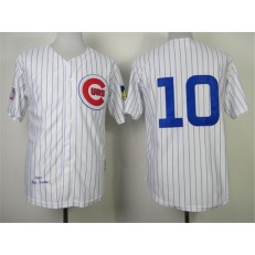 MLB Chicago Cubs 10 Ron Santo No Name 1969 White Throwback Men Jersey