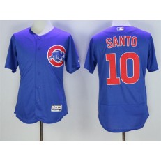 MLB Chicago Cubs 10 Ron Santo Royal Blue Stitched 2016 Majestic Flex Base Men Jersey