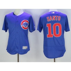 MLB Chicago Cubs 10 Ron Santo Royal Blue Stitched 2016 Majestic Flex Base Men Jersey