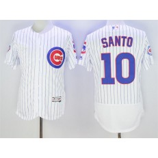 MLB Chicago Cubs 10 Ron Santo White Home 100th Anniversary 2016 Flexbase Majestic Baseball Men Jersey