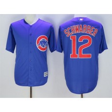 MLB Chicago Cubs 12 Kyle Schwarber Blue Cool Base Men Jersey