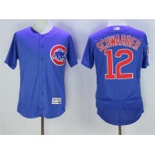 MLB Chicago Cubs 12 Kyle Schwarber Royal Blue Stitched 2016 Majestic Flex Base Men Jersey
