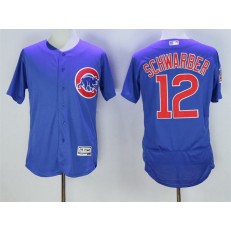 MLB Chicago Cubs 12 Kyle Schwarber Royal Blue Stitched 2016 Majestic Flex Base Men Jersey