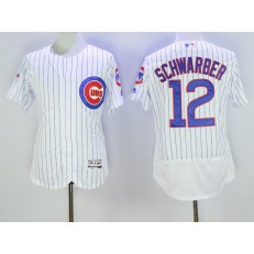 MLB Chicago Cubs 12 Kyle Schwarber White Home 100th Anniversary 2016 Flexbase Majestic Baseball Men Jersey