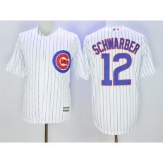 MLB Chicago Cubs 12 Kyle Schwarber White Home Stitched 2016 Majestic Cool Base Men Jersey