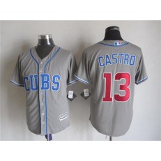 MLB Chicago Cubs 13 Starlin Castro Gray Alternate 2015 Cool Base Men Jersey