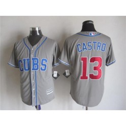 MLB Chicago Cubs 13 Starlin Castro Gray Alternate 2015 Cool Base Men Jersey