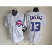 MLB Chicago Cubs 13 Starlin Castro White Home Stitched 2016 Majestic Cool Base Men Jersey