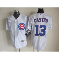 MLB Chicago Cubs 13 Starlin Castro White Home Stitched 2016 Majestic Cool Base Men Jersey
