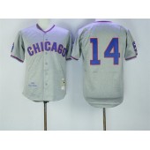 MLB Chicago Cubs 14 Ernie Banks 1968 Gray Wool Throwback Men Jersey