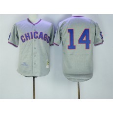 MLB Chicago Cubs 14 Ernie Banks 1968 Gray Wool Throwback Men Jersey