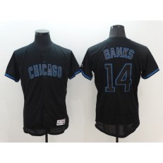 MLB Chicago Cubs 14 Ernie Banks Black Fashion Flexbase Authentic Collection Stitched Men Jersey