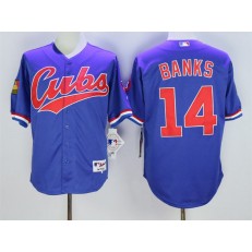 MLB Chicago Cubs 14 Ernie Banks Blue 1994 Turn Back The Clock Men Jersey