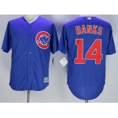 MLB Chicago Cubs 14 Ernie Banks Blue Cool Base Men Jersey