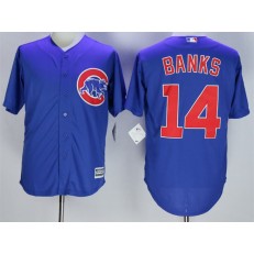 MLB Chicago Cubs 14 Ernie Banks Blue Cool Base Men Jersey