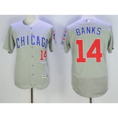 MLB Chicago Cubs 14 Ernie Banks Gray Road Stitched 2016 Majestic Flex Base Men Jersey