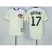 MLB Chicago Cubs 17 Kris Bryant 2017 Cream Turn Back the Clock Stitched Majestic Cooperstown Collection Men Jersey