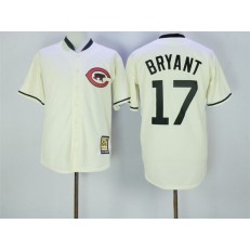 MLB Chicago Cubs 17 Kris Bryant 2017 Cream Turn Back the Clock Stitched Majestic Cooperstown Collection Men Jersey
