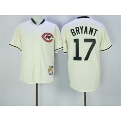 MLB Chicago Cubs 17 Kris Bryant 2017 Cream Turn Back the Clock Stitched Majestic Cooperstown Collection Men Jersey