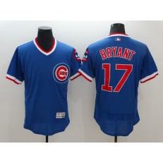 MLB Chicago Cubs 17 Kris Bryant Blue Pullover 2016 Flex Base Majestic Stitched Men Jersey
