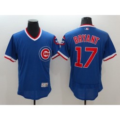 MLB Chicago Cubs 17 Kris Bryant Blue Pullover 2016 Flex Base Majestic Stitched Men Jersey