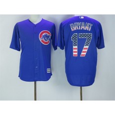 MLB Chicago Cubs 17 Kris Bryant Blue USA Flag Fashion Men Jersey