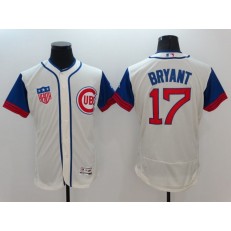 MLB Chicago Cubs 17 Kris Bryant Cream Flexbase Majestic 1942 Collection Men Jersey