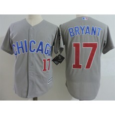 MLB Chicago Cubs 17 Kris Bryant Gray Road with Small Number Stitched Majestic Cool Base Men Jersey