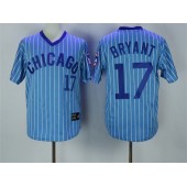 MLB Chicago Cubs 17 Kris Bryant Light Blue Pullover 1988 Cooperstown Collection Stitched Men Jersey