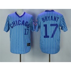 MLB Chicago Cubs 17 Kris Bryant Light Blue Pullover 1988 Cooperstown Collection Stitched Men Jersey