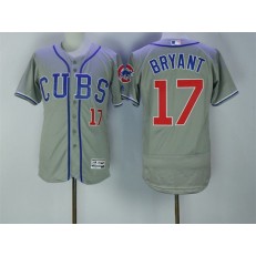 MLB Chicago Cubs 17 Kris Bryant Retired Gray CUBS Stitched 2016 Majestic Flex Base Men Jersey