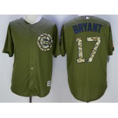 MLB Chicago Cubs 17 Kris Bryant Retired Green Salute to Service Cool Base Baseball Men Jersey