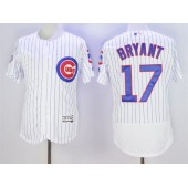 MLB Chicago Cubs 17 Kris Bryant White Home 100th Anniversary 2016 Flexbase Majestic Baseball Men Jersey