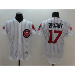 MLB Chicago Cubs 17 Kris Bryant White Stars & Stripes Fashion Independence Day Stitched 4Majestic Flex Base Men Jersey