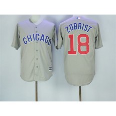 MLB Chicago Cubs 18 Ben Zobrist Grey New Cool Base Stitched Men Jersey