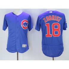 MLB Chicago Cubs 18 Ben Zobrist Royal Blue Stitched 2016 Majestic Flex Base Men Jersey