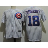 MLB Chicago Cubs 18 Ben Zobrist White Home Stitched 2016 Majestic Cool Base Men Jersey