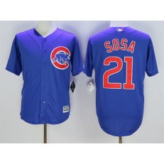 MLB Chicago Cubs 21 Sammy Sosa Blue Cool Base Men Jersey