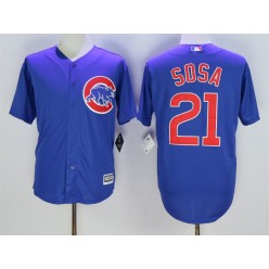 MLB Chicago Cubs 21 Sammy Sosa Blue Cool Base Men Jersey