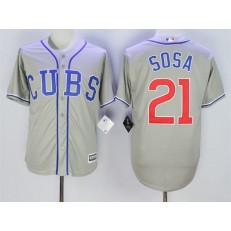 MLB Chicago Cubs 21 Sammy Sosa Gray Alternate 2015 Cool Base Men Jersey