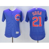 MLB Chicago Cubs 21 Sammy Sosa Royal Blue Stitched 2016 Majestic Flex Base Men Jersey