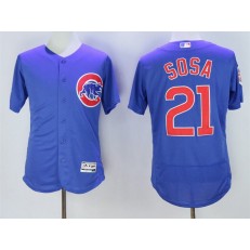 MLB Chicago Cubs 21 Sammy Sosa Royal Blue Stitched 2016 Majestic Flex Base Men Jersey