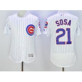 MLB Chicago Cubs 21 Sammy Sosa White Home 100th Anniversary 2016 Flexbase Majestic Baseball Men Jersey
