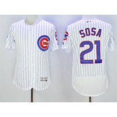 MLB Chicago Cubs 21 Sammy Sosa White Home 100th Anniversary 2016 Flexbase Majestic Baseball Men Jersey