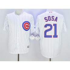 MLB Chicago Cubs 21 Sammy Sosa White Home Stitched 2016 Majestic Cool Base Men Jersey